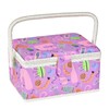 LBTEE Sewing Basket with Removable Tray, Wooden Sewing Box with