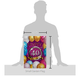 Breeze Decor Happy 40th Anniversary Garden Flag Celebration Couple Married Wedding Occasion Party Valentines House Decoration Banner Small Yard Gift Double-Sided, Made in USA