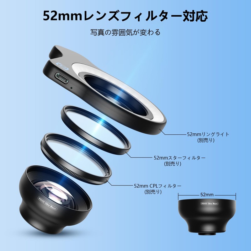 【2025 New Version】 APEXEL Smartphone Macro Lens HB100U Significantly Improves