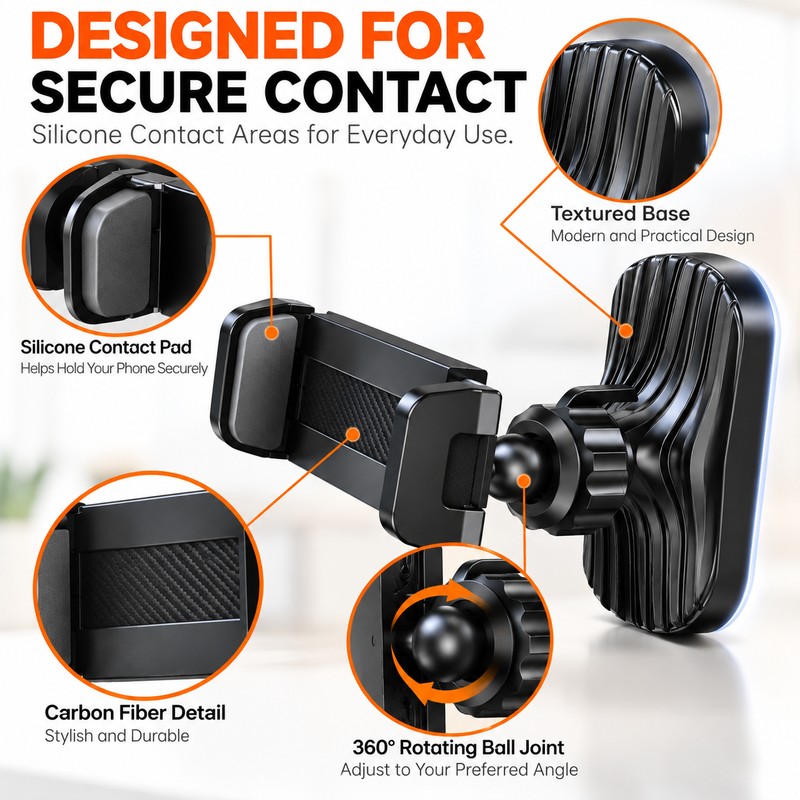 Magnetic Phone Holder for Gym Equipment – 360° Adjustable Retractable