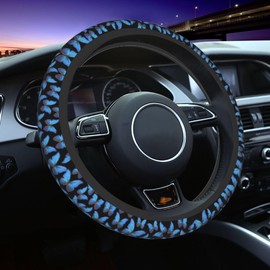 Blue Butterfly Steering Wheel Cover - Beautiful Butterfly Steering Wheel Car Accessories Universal 15 Inch Steering Wheel Cover Women Men Anti Slip Breathable Wheel Cover