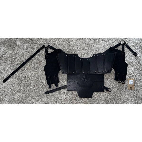 Hiifeuer Viking Faux Leather Single Pauldron Shoulder Armor For Cosplay