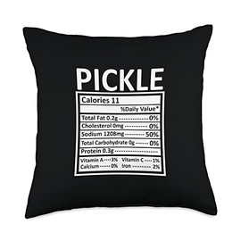 Thanksgiving Christmas Funny Pickle Nutrition Facts Throw Pillow