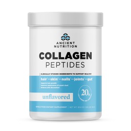 Ancient Nutrition Ancient Nutrition Collagen Peptides, Collagen Peptides Powder, Unflavored Hydrolyzed Collagen, Supports Healthy Skin, Joints, Gut, Keto and Paleo Friendly, 38 Servings, 20g Collagen per Serving