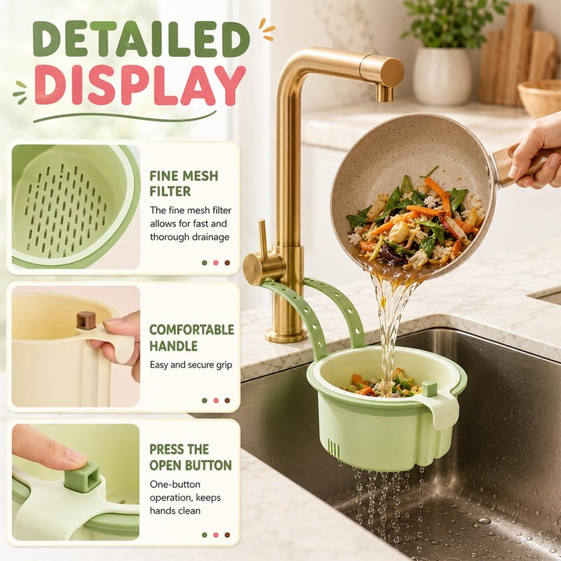 2Pcs 2026 New Cactus Kitchen Sink Strainer Basket, Hanging Sink