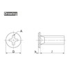 Osato 61573 Stainless Steel Ultra Low Head Machine Screws, 0.2