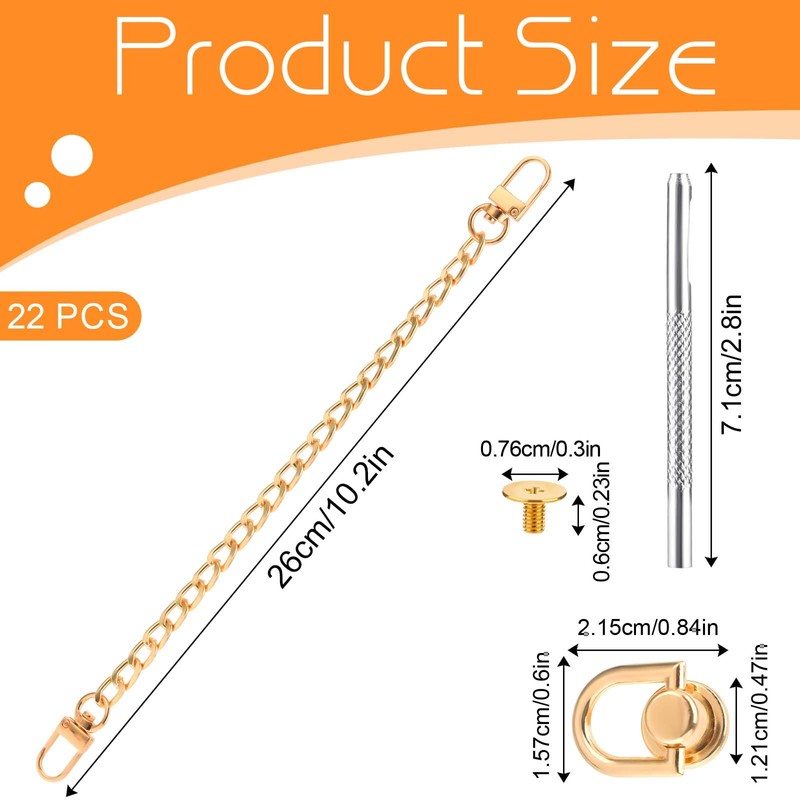 4 Pcs Purse Chain Strap 10 Inch Purse Chain and