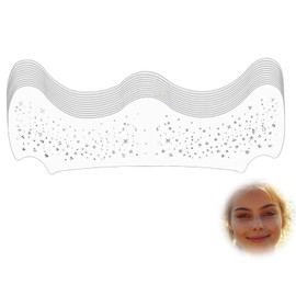 Glitter Freckles Tattoo, Pack of 4 Glitter Freckles Tattoos, Waterproof Temporary Tattoos with Silver Glitter for Festival, Henna Makeup, Includes Stars Dot Patches