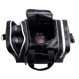 Athletico Bowling Bag for Single Ball - Single Ball Tote Bag With Padded Ball Holder - Fits a Single Pair of Bowling Shoes Up to Mens Size 14 (Black)