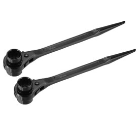 uxcell 30 x 32mm 12-Point Scaffold Podger Ratchet Spanner Ratcheting Socket Wrench Tool (Black) 2pcs