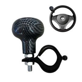 Steering Wheel Knob， Anti-Slip Steering Wheel Booster，360° Rotation One-Hand Turning Auxiliary Labor-Saving Steering Tool， Universal For Cars Trucks, Boats, Golf Carts (Carbon Fiber Color)