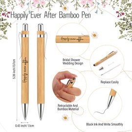 Spakon 72 Sets Wildflower Wedding Favors for Guests Bamboo Pens with Thank You Cards Clear Gift Bags Bridal Shower Gifts for Guest Souvenirs