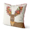 Kelly Stevens-McLaughlan, Deer Cranberry Orange Decorative Wreath Christmas Cushion /
