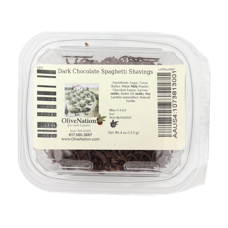 Dark Chocolate Spaghetti Curls, OliveNation Dark Chocolate Spaghetti Shavings for