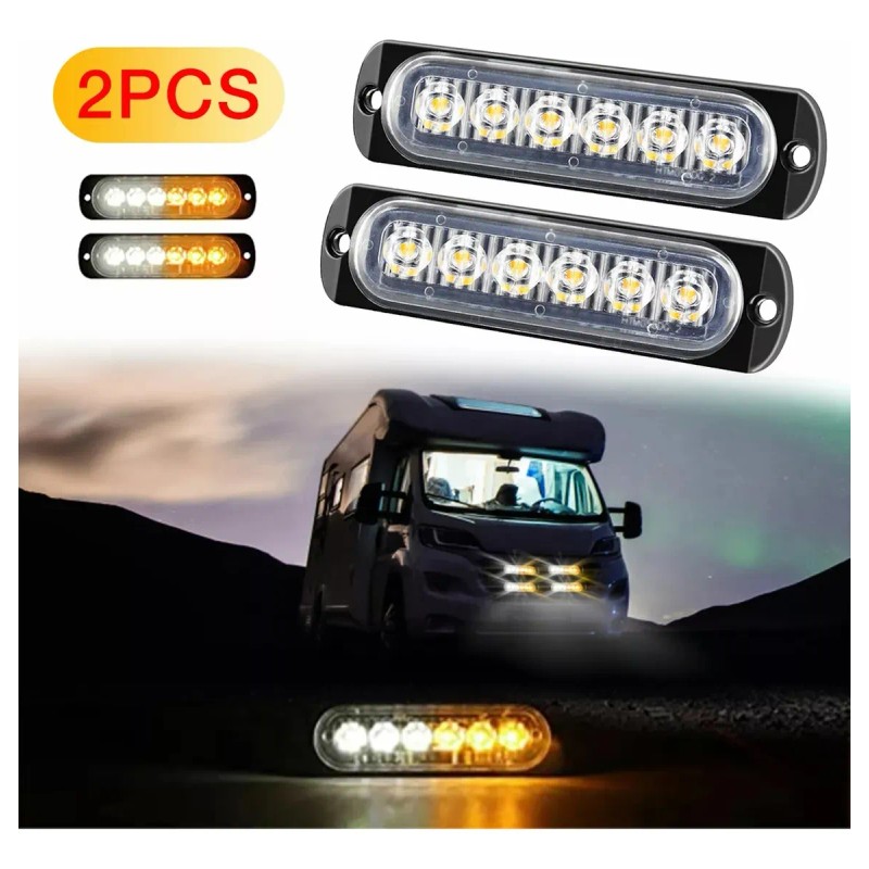 2pcs Estrobo Led Para Carro Faros Moto Y Coche Tuning