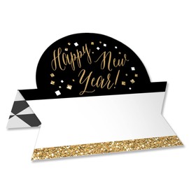 Big Dot of Happiness New Year’s Eve - Gold - New Years Eve Party Tent Buffet Card - Table Setting Name Place Cards - Set of 24