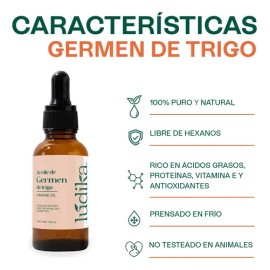 Aceite De Germen De Trigo 100 Puro Capilar Facial Cosmetico anti-edad cicatrizante calmante, Hebbe Cosmetics  Ludika 100ml                            