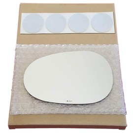 Mirror Glass Replacement + Adhesive Pads for 1990-1997 Mazda Miata Driver Side - Manual - Installs Over Broken Mirror (1990 1991 1992 1993 1994 1995 1996 1997 90 91 92 93 94 95 96 97)