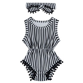 UNICOMIDEA Baby Bodysuit Newborn Jumpsuits Sleeveless Baby Girl Clothes Girls' Rompers Cutest Zebra Print Romper Infant Summer Casual Outfits 0-3 Months