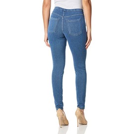 No nonsense Classic Leggings-Jeggings for Women with Real Back Pockets, High Waisted Stretch Jeans, Light Denim, Medium