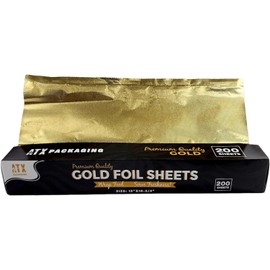 Premium Quality 12" x 10.75" Gold Interfolded Aluminum Foil Pop-Up Precut Sheets - Ideal for Storing, Grilling, Cooking Food - Aluminum Foil Wraps (2 Boxes of 200)