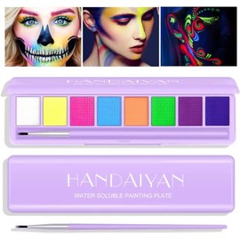 Pintura Corporal Soluble en Agua, Paleta Delineador de Ojos, 01# | Navidad, Activados por Agua, Altamente Pigmentado, Brillante, Con Pincel Delineador de Ojos