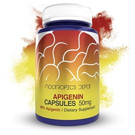 Nootropics Depot Apigenin Capsules | 50mg | 60 Count | >98% Apigenin | Supports Relaxation, Joint Health, and NAD+ Levels