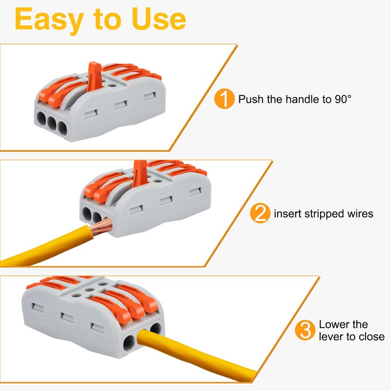 30pcs Conductor Compact Connectors,USUPERINK Lever Wire Nut Electrical Connectors for