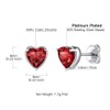 925 Sterling Silver Heart Stud Earrings, 6mm Cute Tiny Crystal