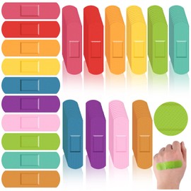 Lounsweer 400 Pcs 10 Colors Kids Bandages Bulk Waterproof Breathable Bandages Neon Colorful Flexible Bandages Assorted Colors Flexible Protection Wound Care Scrapes and Slight Cut for Toddler Children