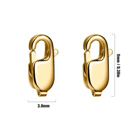 9MM 18K Gold PVD Plated Lobster Clasps Bulk for Jewelry Making, 20PCS 316 Stainless Steel Lobster Claw Clasps Bulk for DIY Craft Necklace Bracelet Jewelry Making