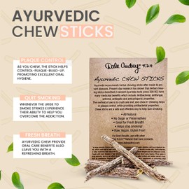 Dale Audrey Ayurvedic Chew Sticks, Natural Licorice Root with Neem, Organic Toothbrush for Oral Care & Fresh Breath | Sugar Free Neem Infused Chew Sticks, Glycyrrhiza Glabra - 1.12 Oz