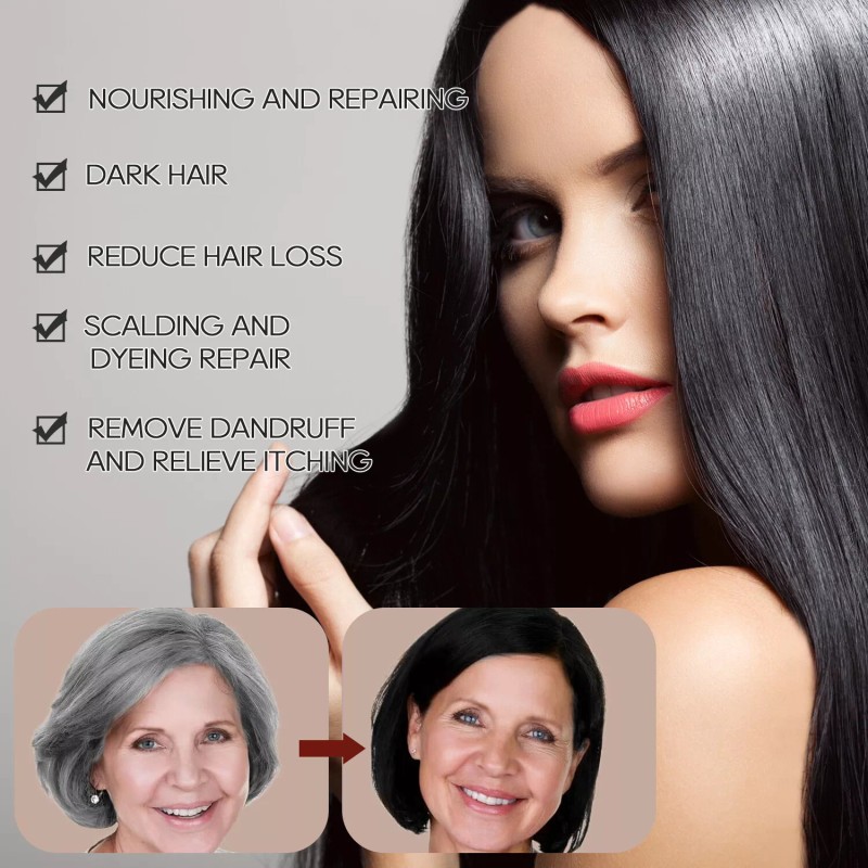 DONWELL 3-in-1 Herbal Hair Dye Shampoo-100% Grey Coverage Instant Color