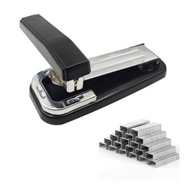 KKLM Medium Binding Stapler, Rotating, Strong Stapler, 50 Pieces, Includes 1000 No. 12 Needles, Tabletop, Compact Design, For Magazines, Documents, Booklets, Portable, Durable, School, Office