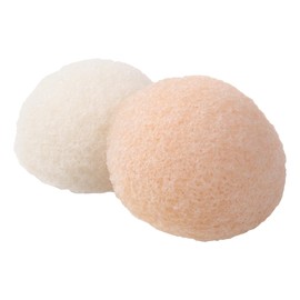 Natural Konjac Sponges - Pack of 2 - Sakura and White Konjac - Gentle Face Washing and Cleansing - Skincare - Made in Japan