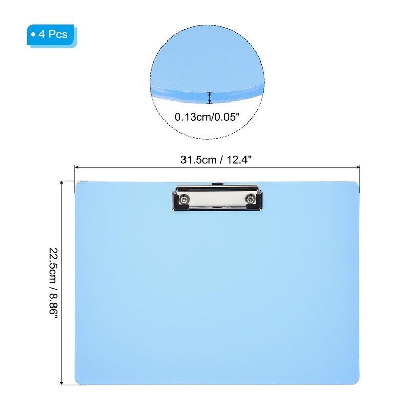 PATIKIL 8.86 x 12.4" Clipboard Landscape 4 Pack A4 PP