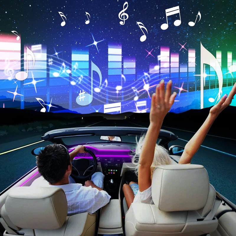 LIGHEID RGB Acrylic Interior Car LED Strip Light 43-inch, which