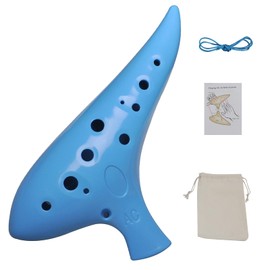 rayzm Plastic 12-Hole Alto C Ocarina, Solid Starter Ocarina Wind Instrument for Children & Adults