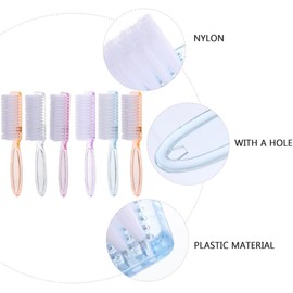 Kit de 6 Cepillos para Uñas de Plástico y Nylon Mango Largo para Limpieza de Dedos y Uñas Color Aleatorio en Manicura y Pedicura