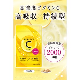 高濃度 ビタミンC サプリメント PERFECT C CARE 2000㎎配合 リポソーム タイムリリース 120粒 30日分 (3袋)