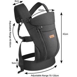 CUBY Easy Baby Carriers from Newborn, Breathable Zipper & Belt Ergonomic Toddler Wrap Carrier 3D Air Mesh Adjustable Head Neck Support Outdoor Front Baby Carrier