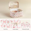 HBselect 3 PCS Quilted Makeup Bag, Cotton Large Travel Makeup