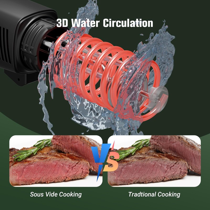 2.4g Wifi Sous Vide Cooker CharMeter Sous Vide Machine CSV-100-W,