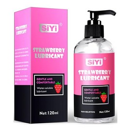 SIYI Lubricante ntimo Neutro Con Sabor a Fresa - Frmula Base Agua Para Piel Sensible - Viscosidad Alta Ideal Para Juguetes - Cont. 120 ml             