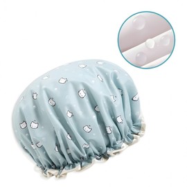 Waterproof Vinyl Shower Hair Cap Shower Cap Pink 5ea