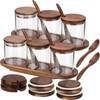 Tessco 2 Set Condiment Canisters Glass Seasoning Jars with Lids