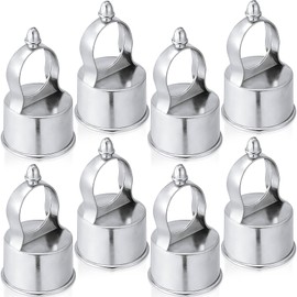 Therwen 8 Pack Chain Link Fence Loop Cap for 2-1/2" (fits 2-3/8" OD) Fence Post, 1-5/8" Rail Tube Eye Top Cap, Aluminum Chain Link Parts, Outdoor Rail Fencing Repair Hardware