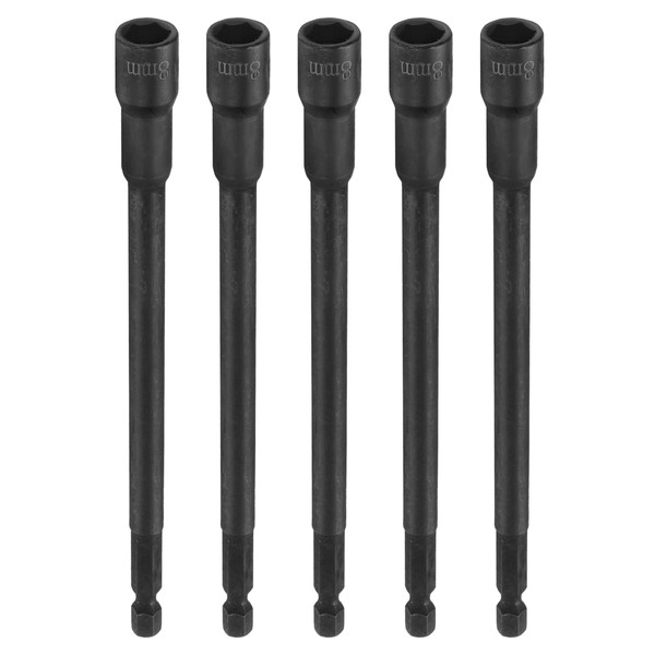 sourcing map 5pcs Hex Nut Driver Drill Bit 8mm Metric