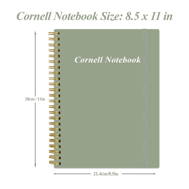 Yaridar A4 Cornell Notes Notebook - College Spiral Cornell Notebooks