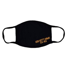 USS Kitty Hawk CV-63 Adult Black Face Mask 100% Cotton/Washable Reusable/Kitty Hawk Class Aircraft Supercarrier